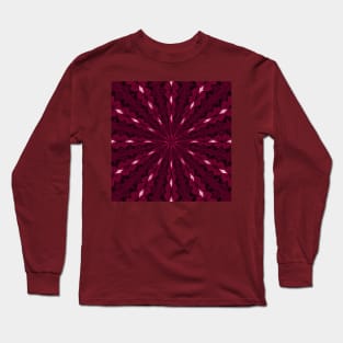 Pixel Patterns burgundy red symmetric Long Sleeve T-Shirt